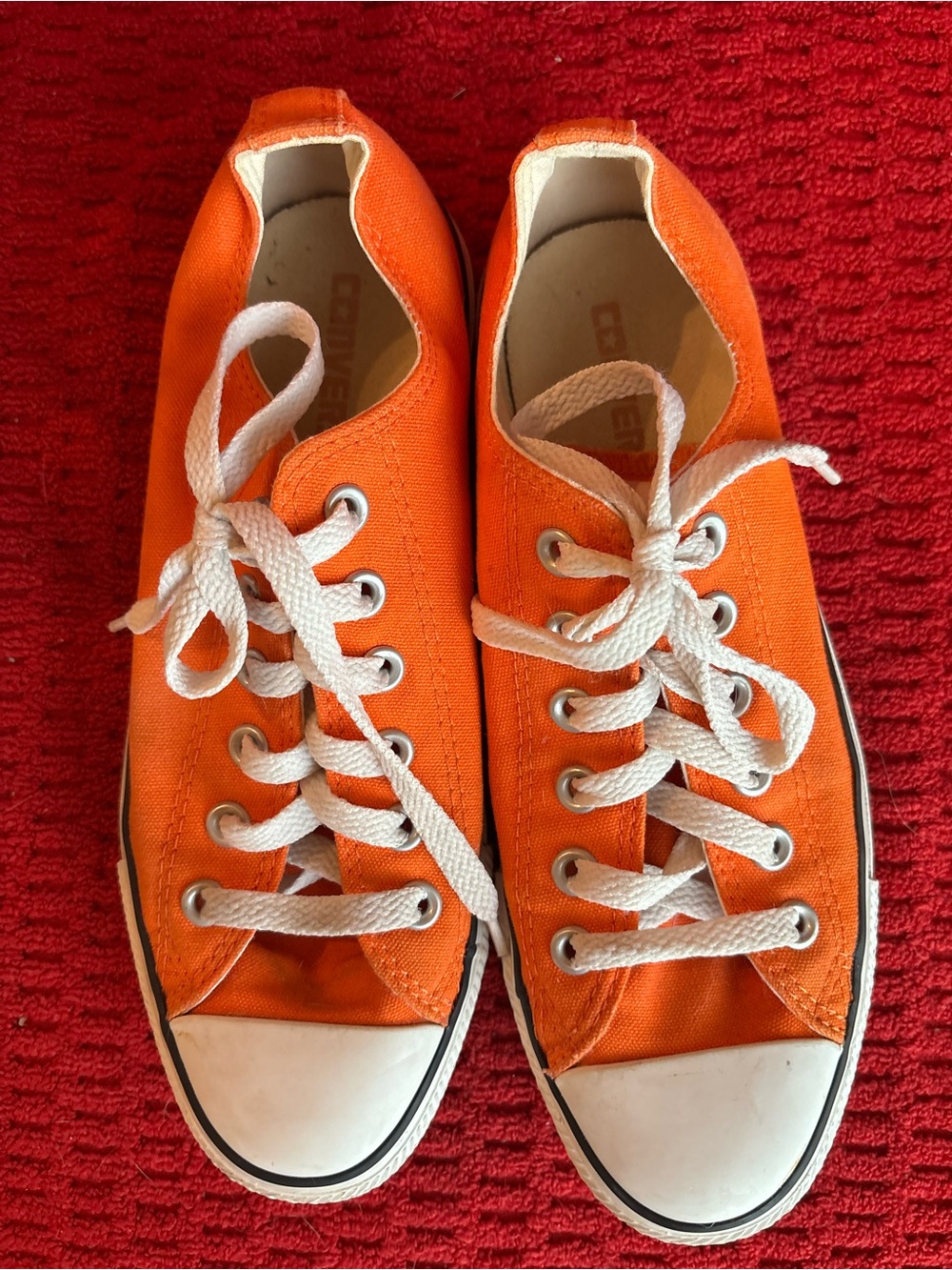Converse Orange Canvas Low-Top Lace-Up Sneakers - unisex - Picture 4 of 8